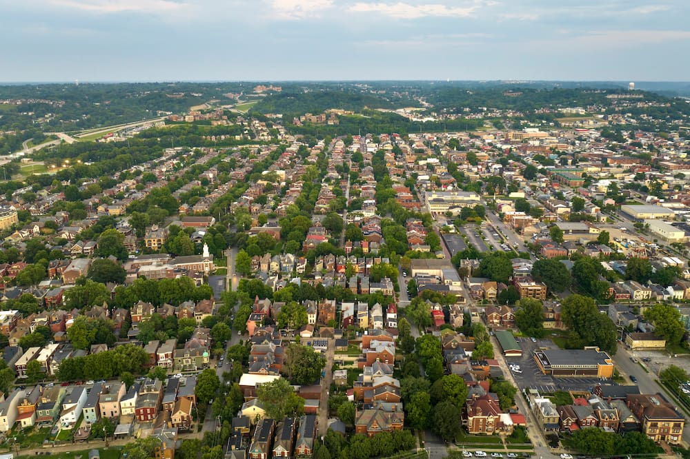 Newport, Kentucky residential neighborhood townscape